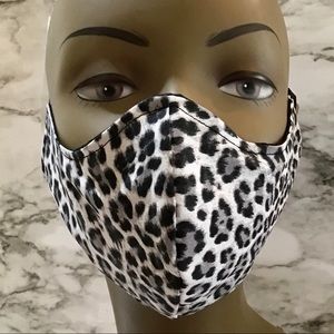 Gray Cheetah Print Cotton Mask